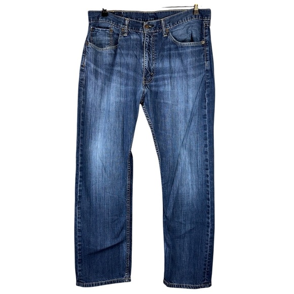 Levi's 505 Jeans Mens 36x30 Blue Distressed Regular Fit Straight Classic Denim - Picture 2 of 10